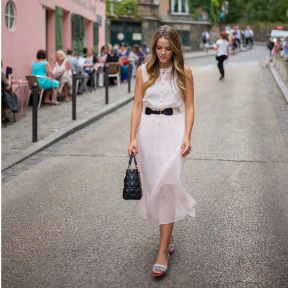 BNWT Maison Jules Pink Gingham Maxi Dress